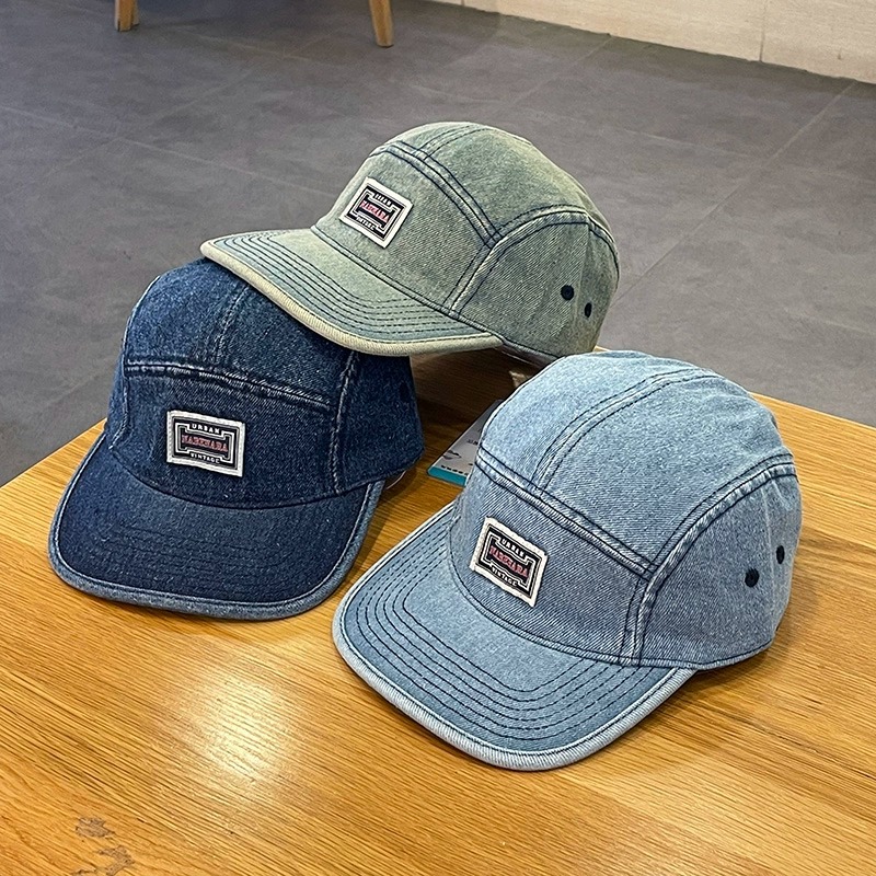 Corduroy Cap 5 Panel - Vintage Düz Kenarlı Denim Beyzbol Şapkaları