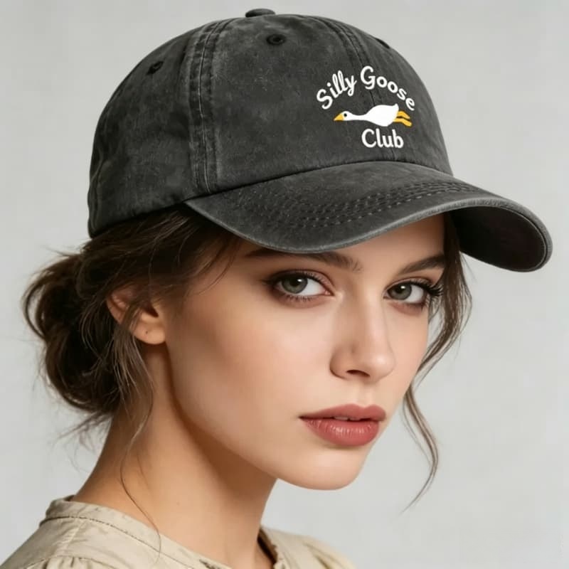Golf Cap Dad - Baskılı Yıkanmış Pamuk Ayarlanabilir Beyzbol Şapkası